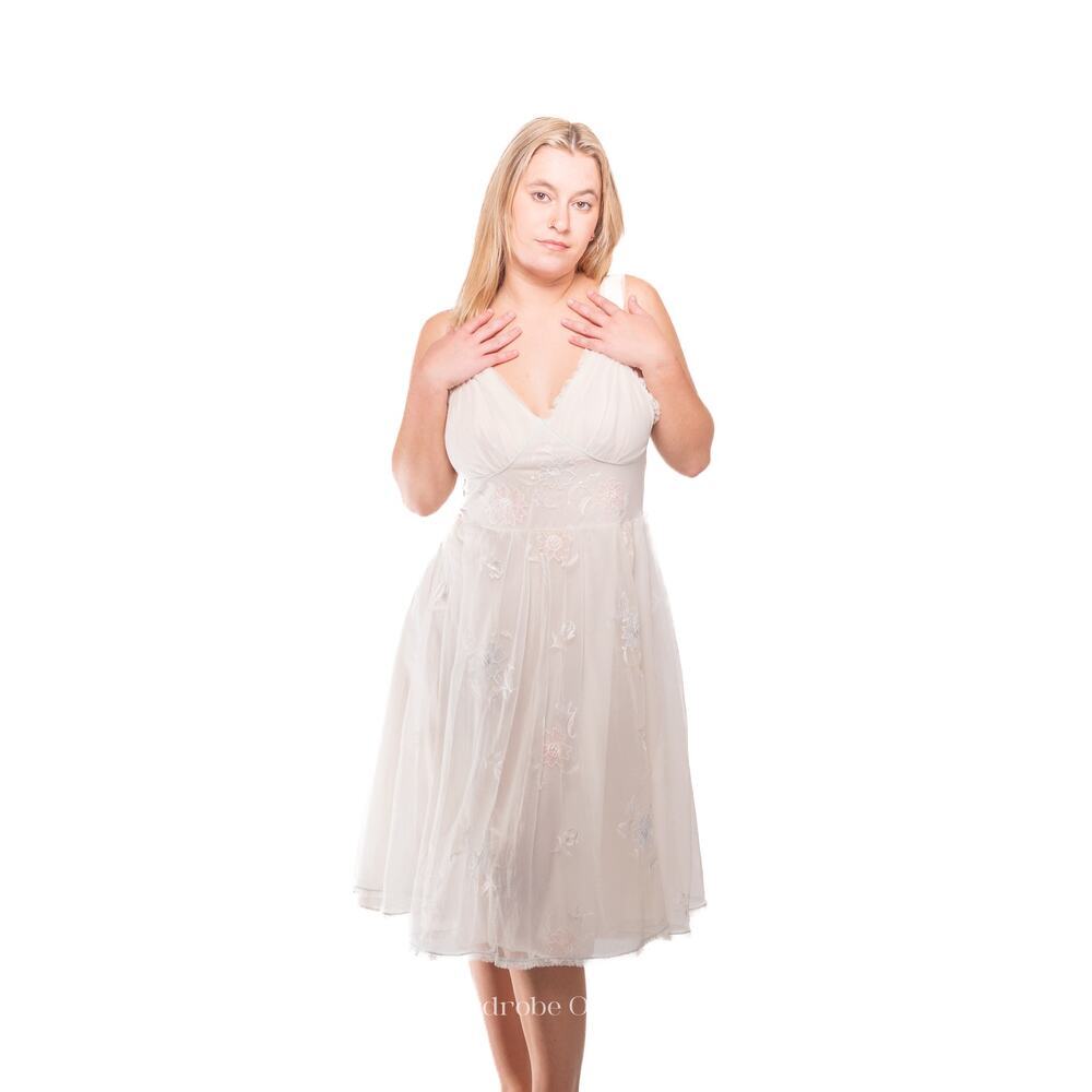Vintage 50's Sheer White Nylon Gown Dress - Picture 8 of 13